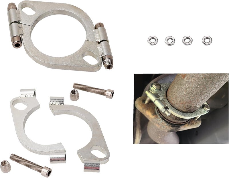 RWRAPS 2 Pack 2.0" Split Flange Repair Kit,Iron galvanized 2 Bolt 2.0"/51mm Exhaust Flange Flat Split Flange Repair Replacement Kit - Image 4